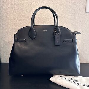 NWT Coach Empire 40 in Black with Brass Hardware